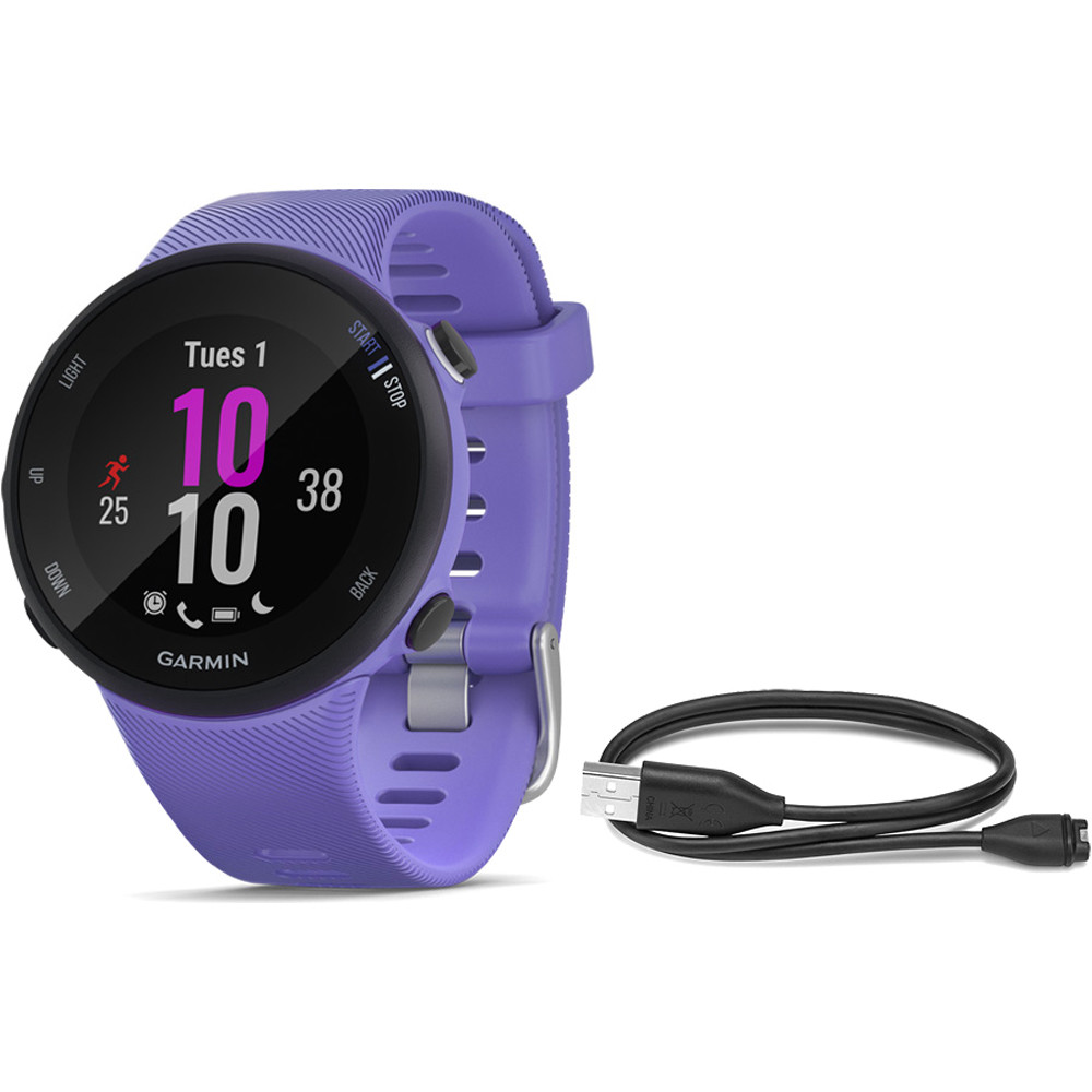 Garmin pulsómetros con gps Forerunner 45 Small IRIS BK vista frontal