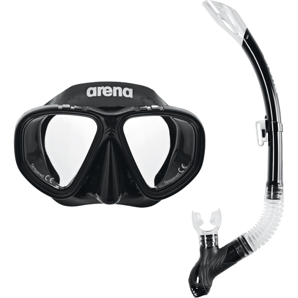 Set premium snorkelling set kit gafas y tubo snorkel Negro (UNICA)