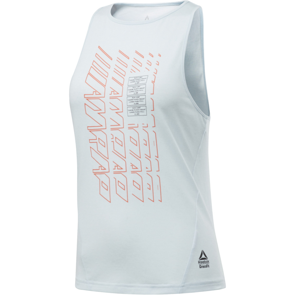Reebok camiseta tirantes fitness mujer RC AC + Cotton Tank vista detalle