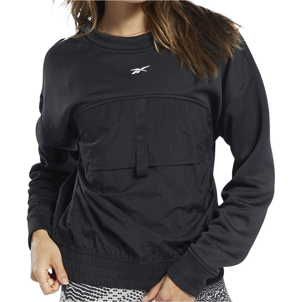 Reebok sudaderas deportivas mujer TS MIDLAYER Crew vista detalle