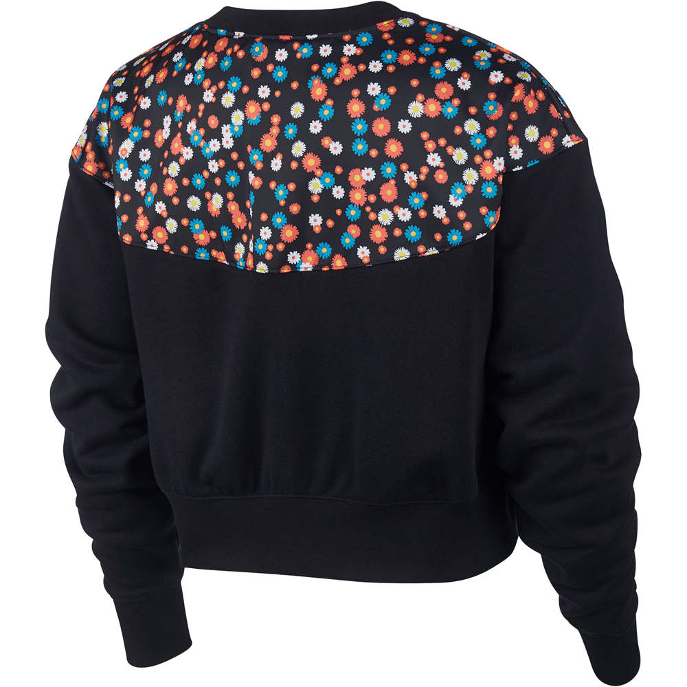 Nike sudadera mujer W NSW HRTG CREW FLC FLORAL vista trasera