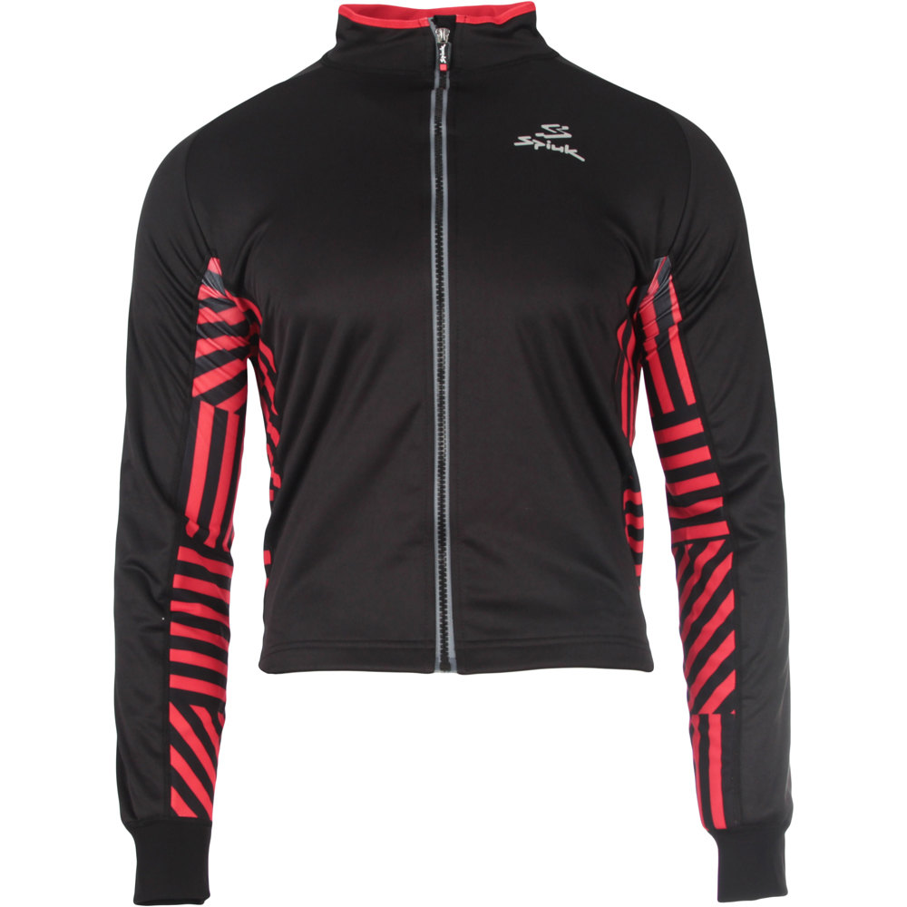 Spiuk cortavientos ciclismo hombre CHAQUETA FS TEKNIK HOMBRE NEGRO/ROJO vista frontal