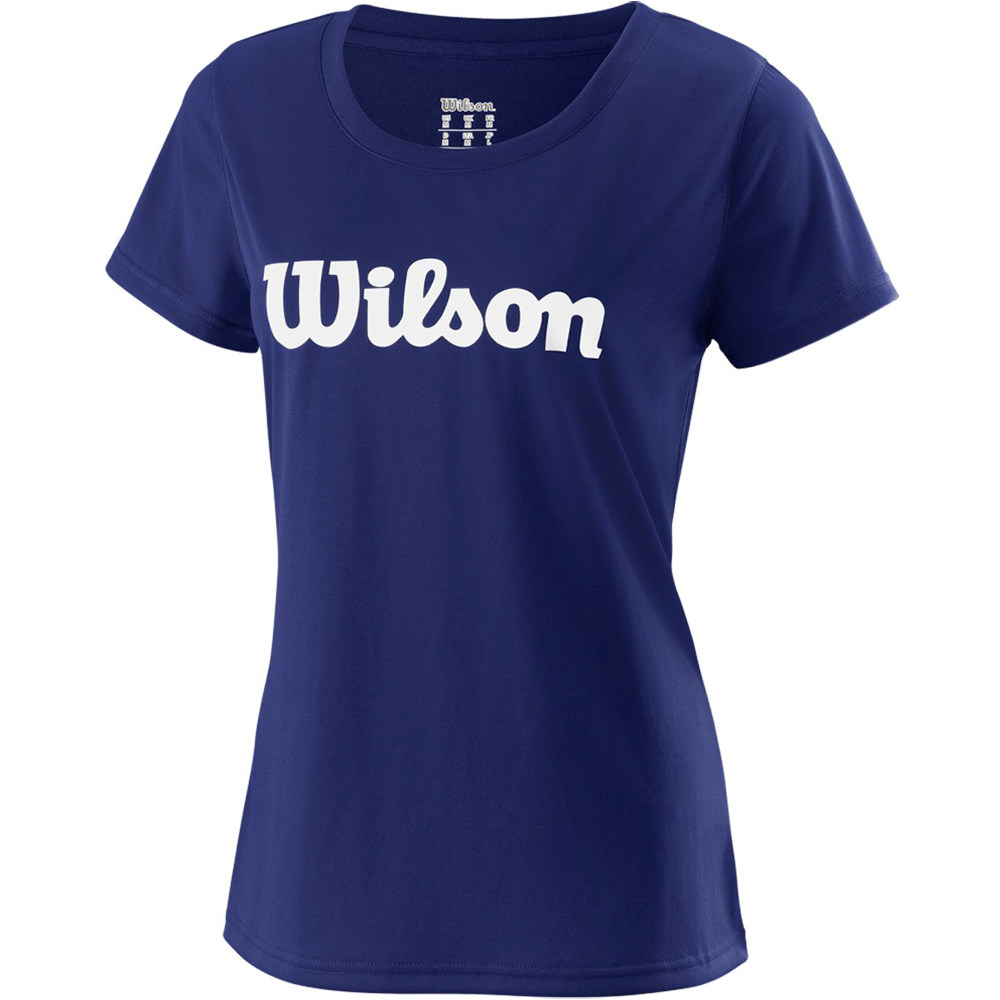Wilson camiseta tenis manga corta mujer W UWII SCRIPT TECH TEE vista frontal