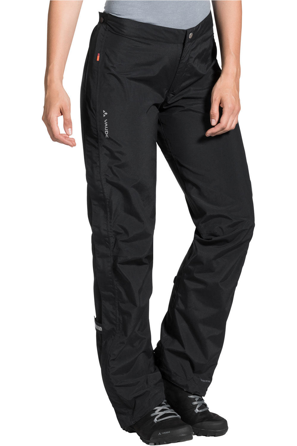 Vaude pantalón largo ciclismo mujer Womens Yaras Rain Zip Pants III vista frontal