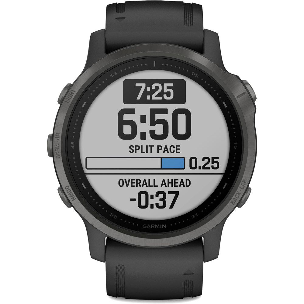 Garmin pulsómetros con gps FENIX 6S Sapphire Carbon Grey w/Black Ba 04