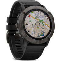 Garmin pulsómetros con gps FENIX 6XSapphire Carbon Grey w/Black Ba 06