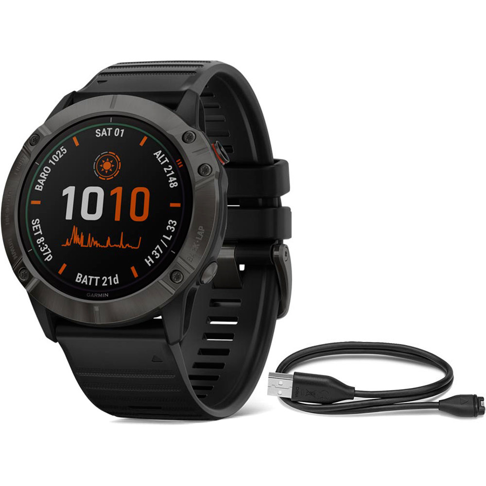 Garmin pulsómetros con gps FENIX 6X Pro Solar vista frontal