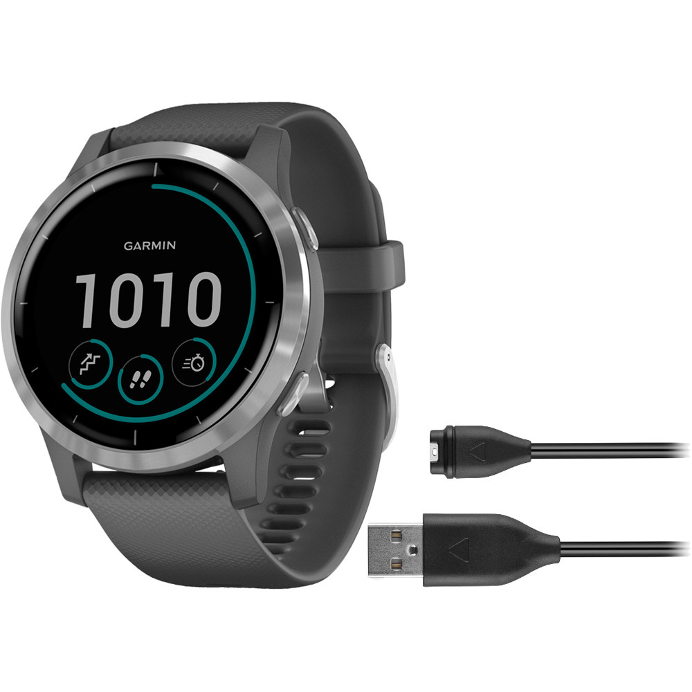 Garmin smartwatch Vivoactive 4 Plata Gris vista frontal