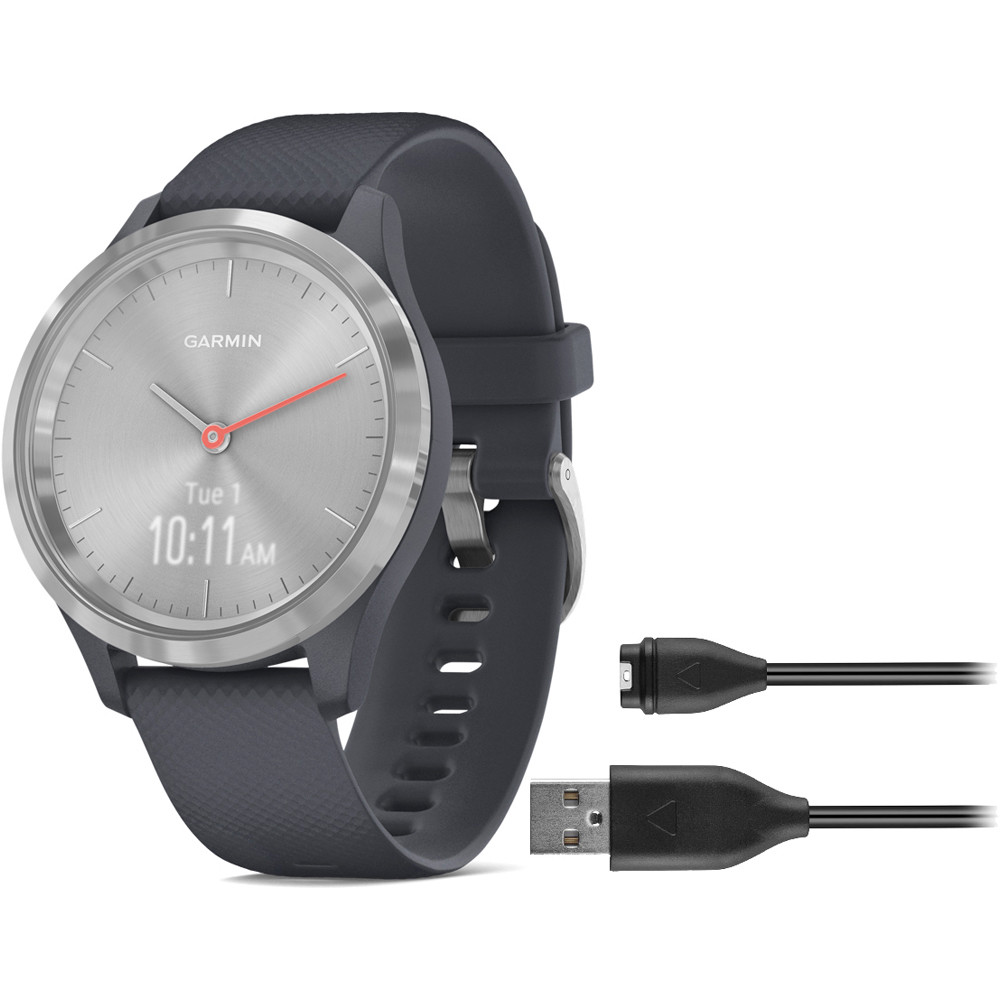 Garmin smartwatch Vvomove 3s Plata Grafito Azul vista frontal