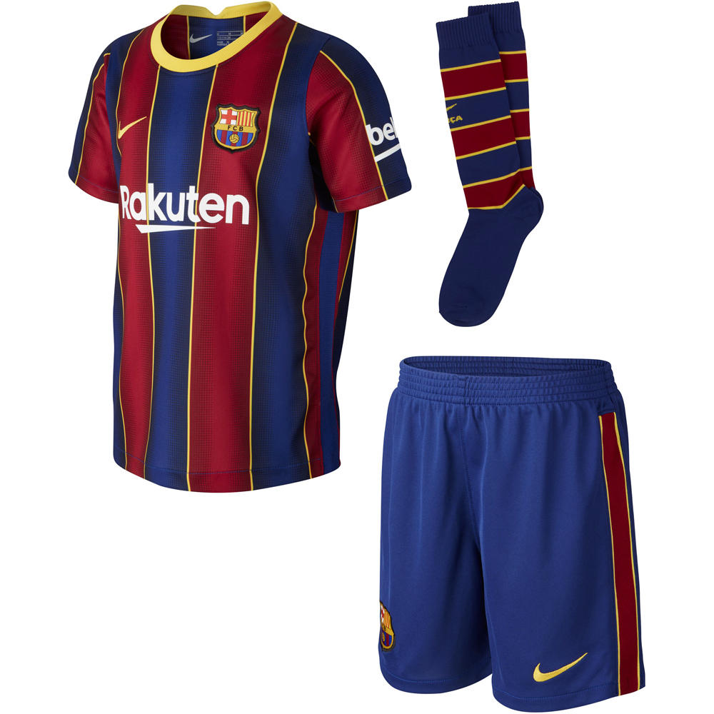 Nike equipación fútbol niño BARCELONA 21 LK NK BRT KIT HM vista frontal