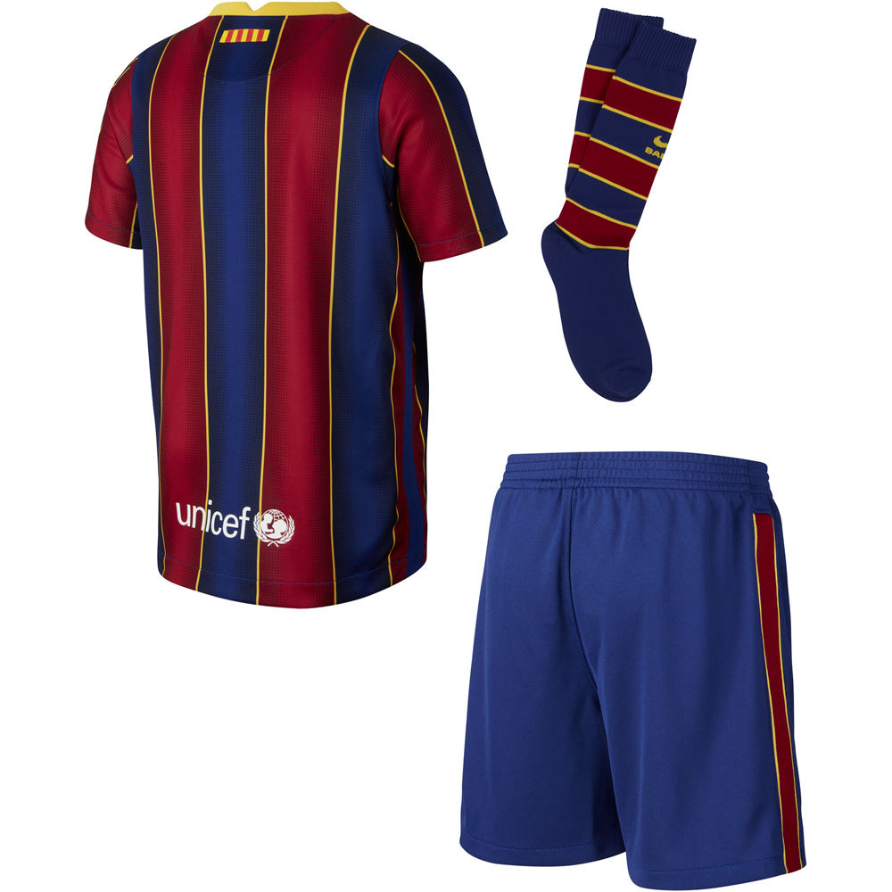 Nike equipación fútbol niño BARCELONA 21 LK NK BRT KIT HM vista trasera