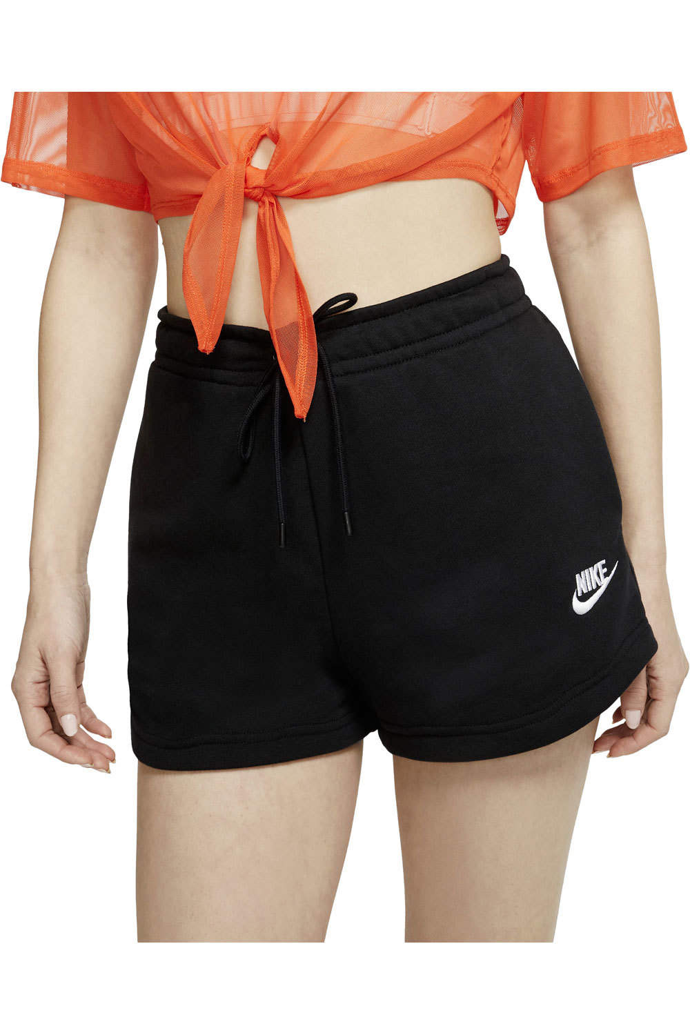 Nike pantalón corto deporte mujer W NSW ESSNTL FLC HR SHORT FT vista frontal