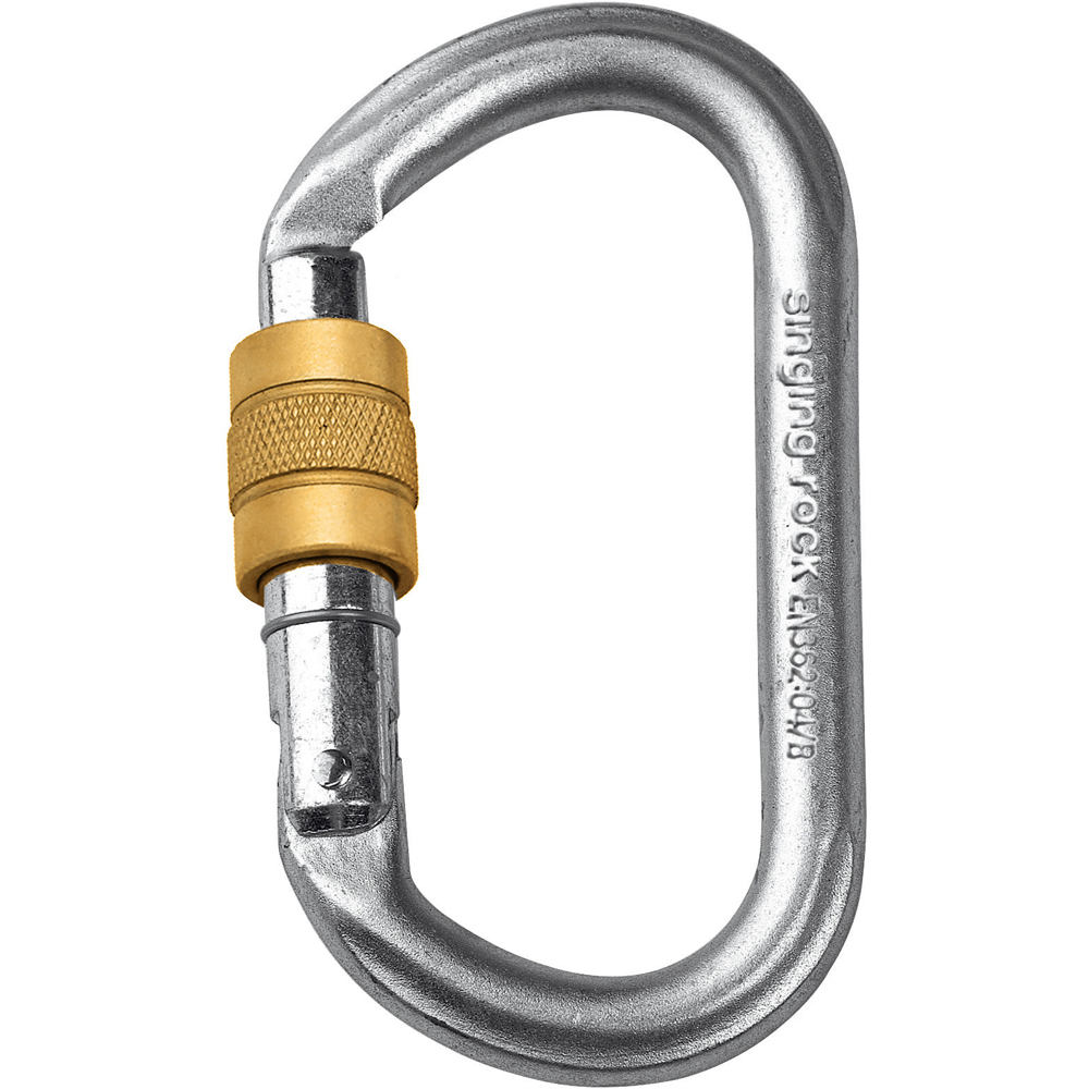Singing Rock conector oval acero rosca mosquetón seguridad