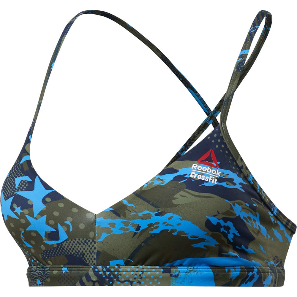 Reebok Camiseta Xfit Mujer RC Micro Bra AOP Games puntera