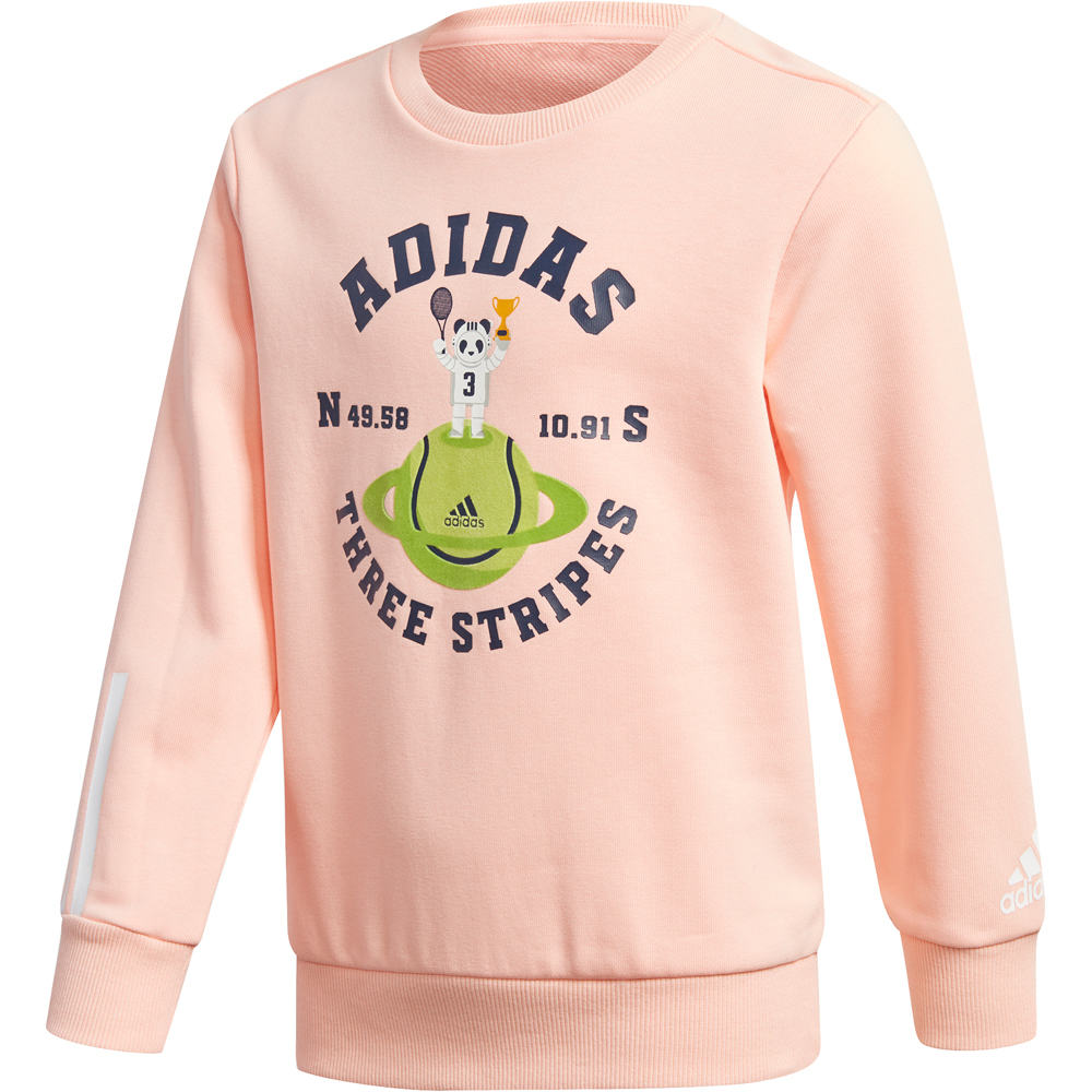 adidas sudadera junior niña LK GFX CREW vista frontal