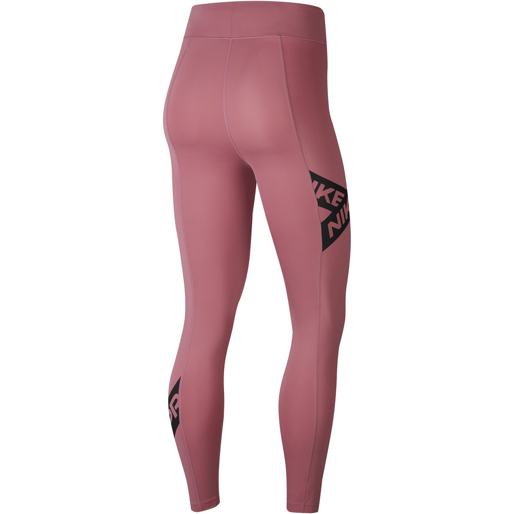 Nike pantalones y mallas largas fitness mujer W NP TIGHT 7/8 PP3 TROMPE L vista trasera