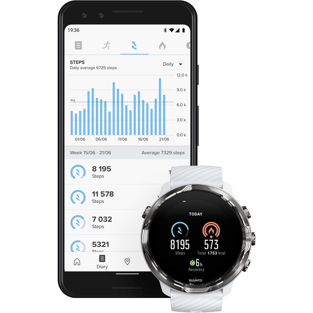 Suunto smartwatch SUUNTO 7 WHITE BURGUNDY 11