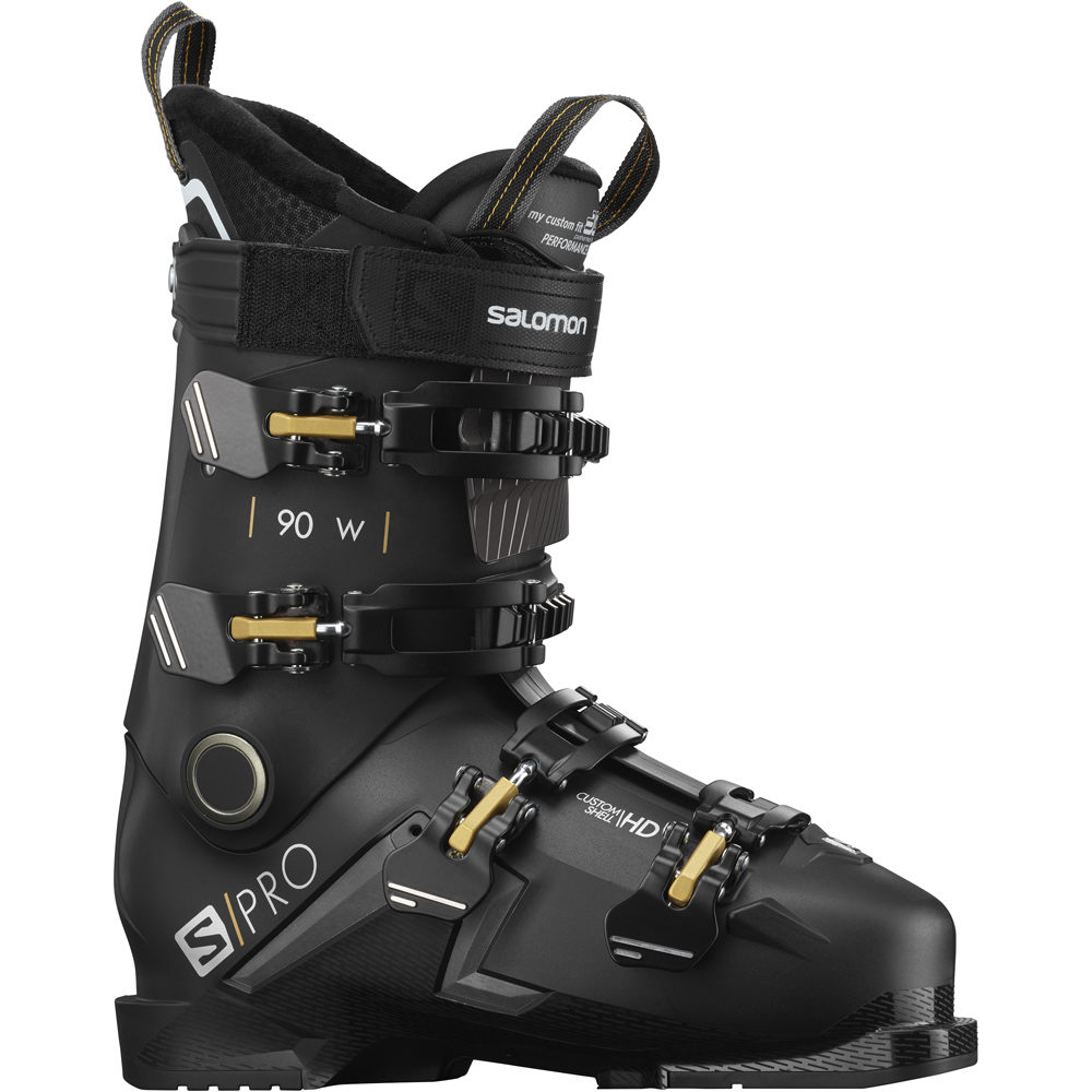 Salomon botas de esquí mujer S/PRO 90 W BLACK/Belluga/Gold lateral exterior