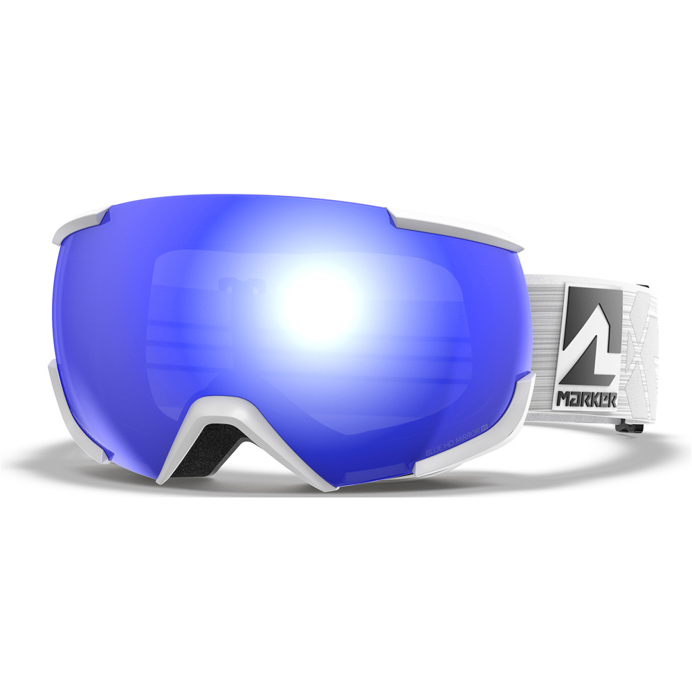 Marker gafas ventisca 16:10+ WHITE w/BLUE HD MIRROR vista frontal