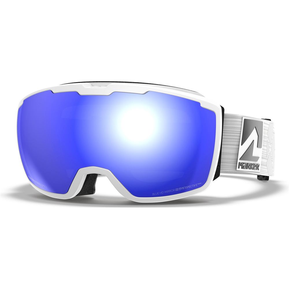 Marker gafas ventisca PERSPECTIVE+ WHITE w/BLUE HD MIRROR vista frontal