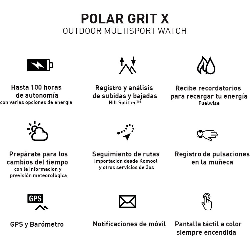 Polar pulsómetros con gps POLAR GRIT X WHI 08