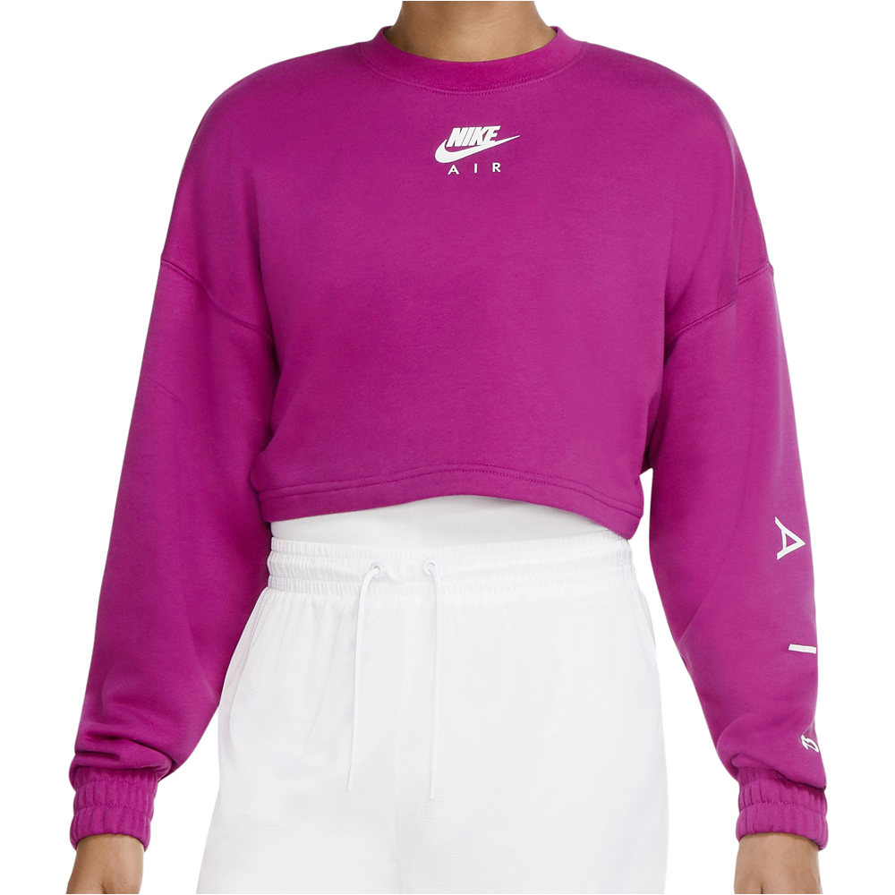 Nike sudadera mujer W NSW AIR CREW CROP FLC vista detalle