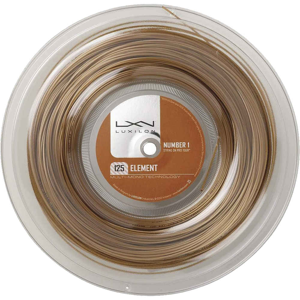 Wilson cordaje tenis ELEMENT 125 200M REEL vista frontal