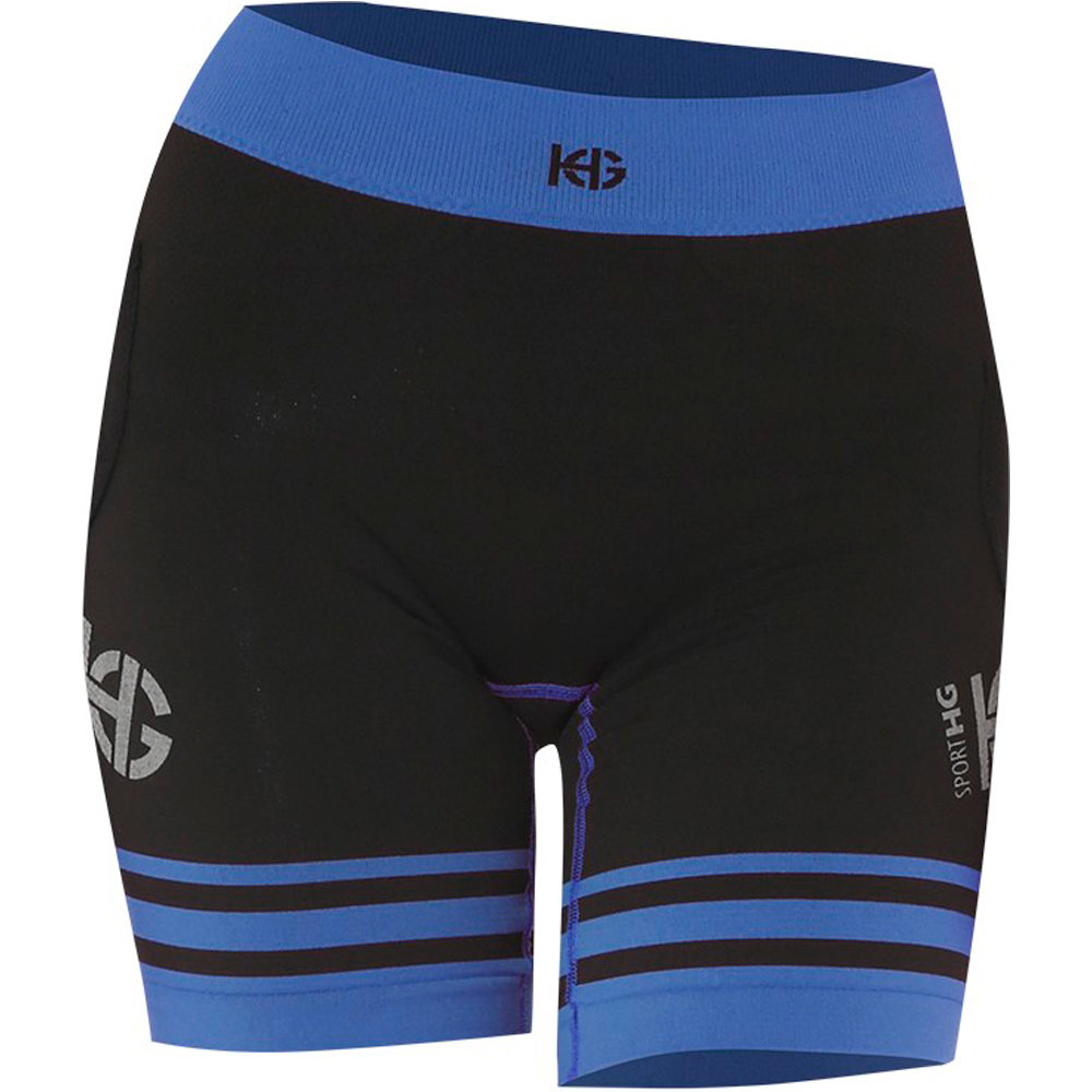 Hg-dales malla corta running mujer Negro (L)