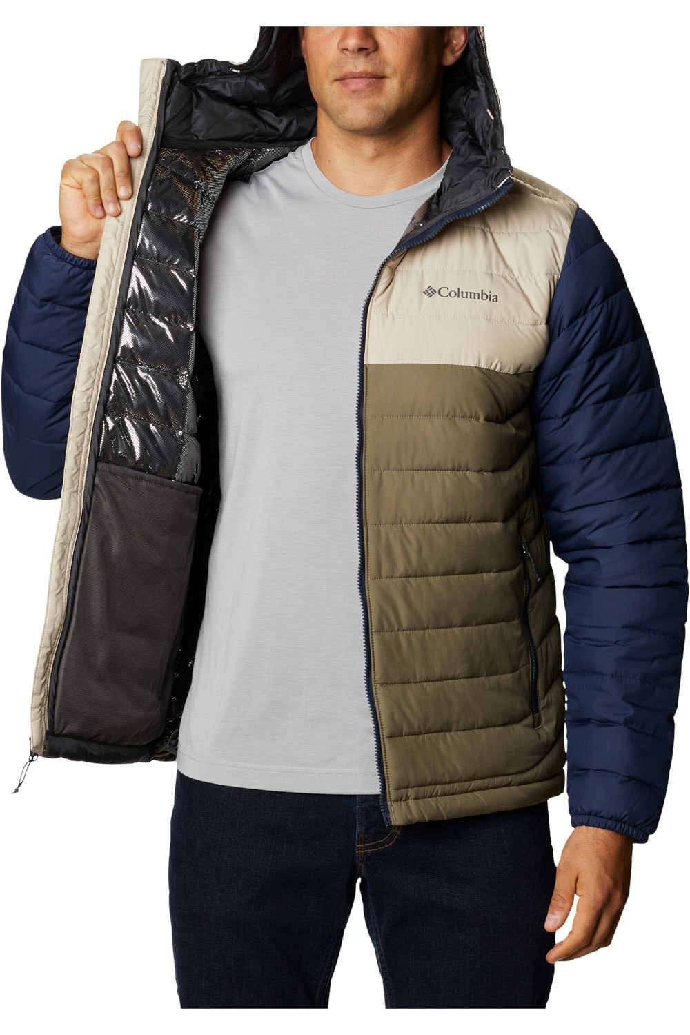 Columbia chaqueta outdoor hombre _3_Powder Lite Hooded Jacket vista detalle