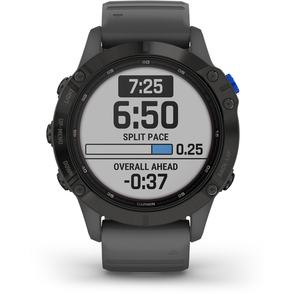 Garmin pulsómetros con gps FENIX 6 Pro Solar Negro correa gris 06