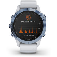 Garmin pulsómetros con gps FENIX 6 Pro Solar Azul correa blanca 03