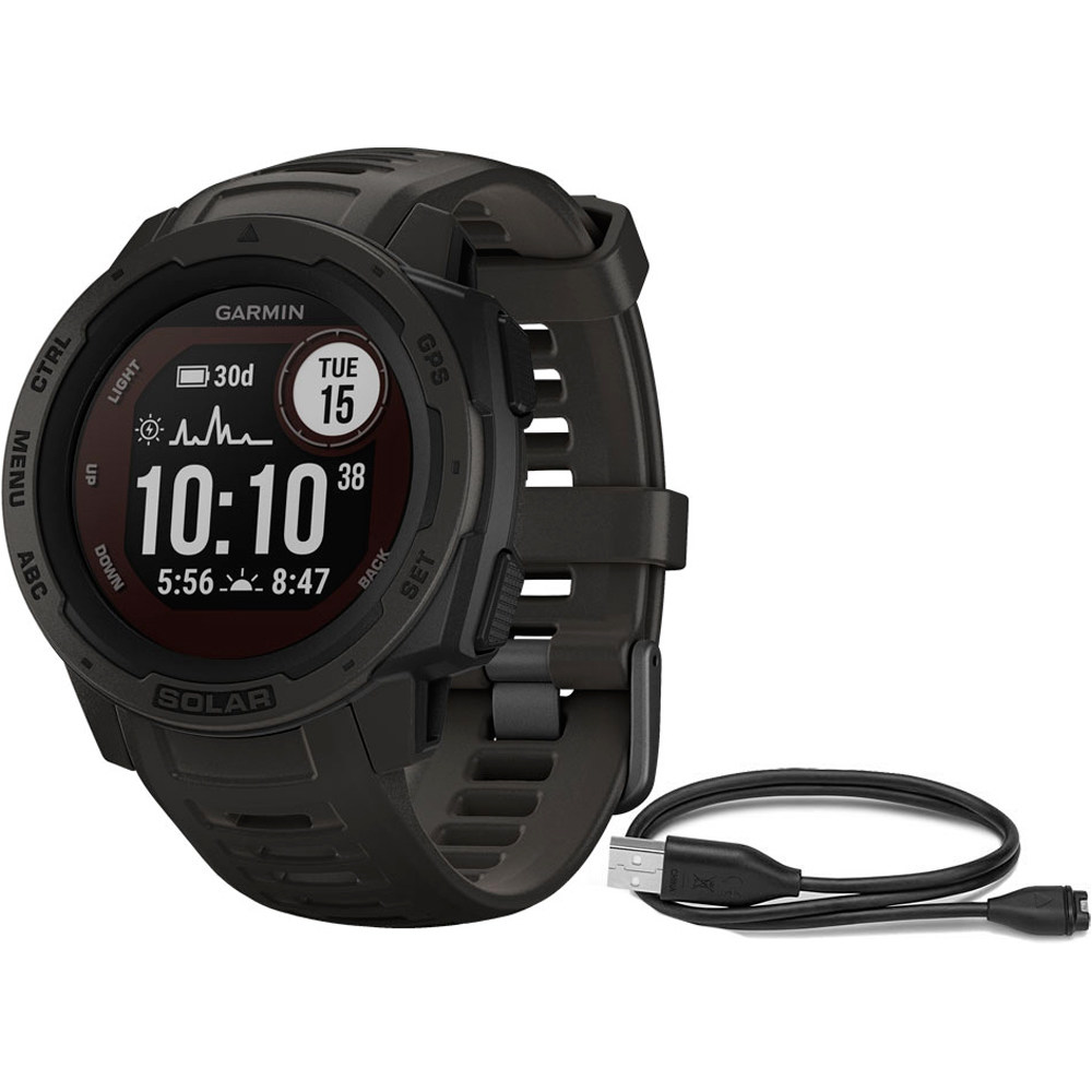 Garmin pulsómetros con gps INSTINCT Solar Grafito vista frontal