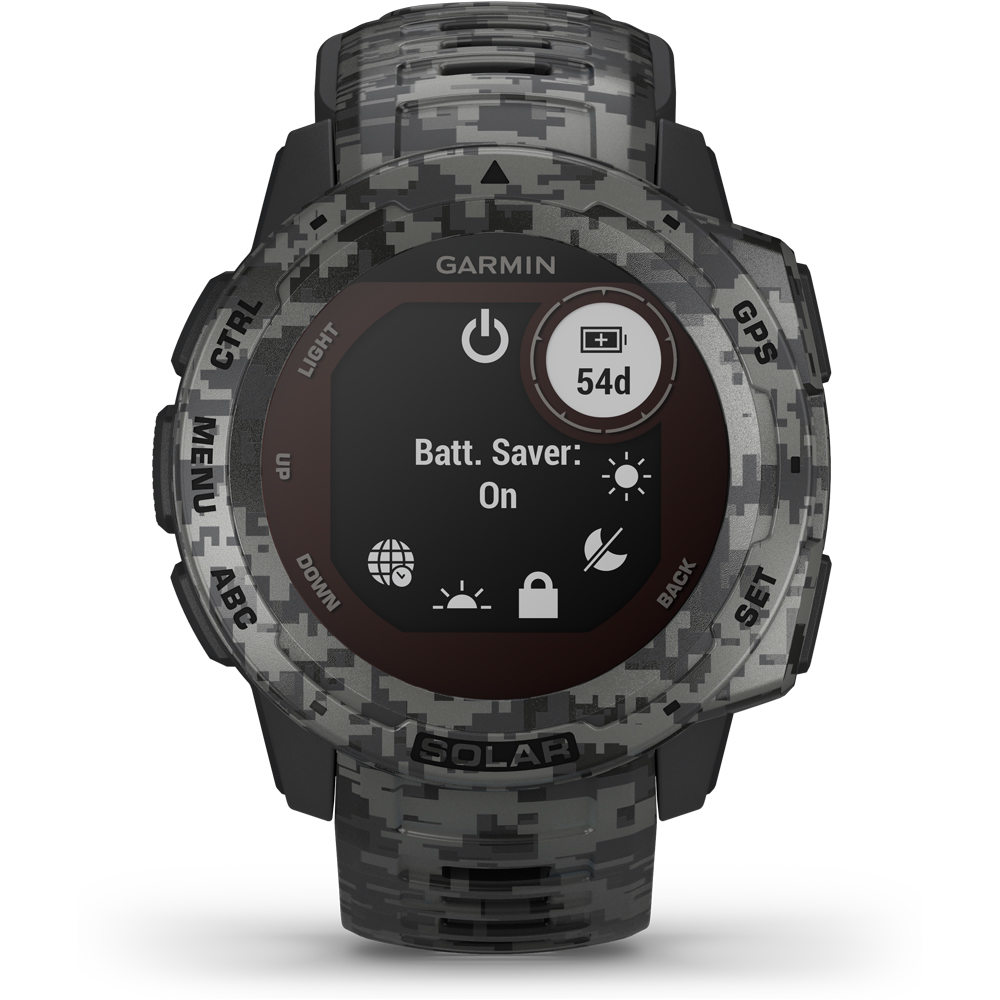 Garmin pulsómetros con gps INSTINCT Solar Camo Grafito 06