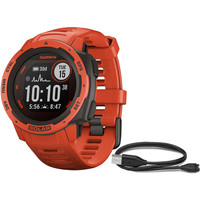 Garmin pulsómetros con gps INSTINCT Solar Rojo vista frontal