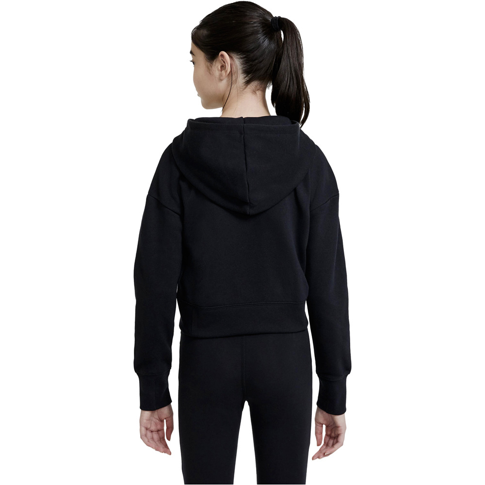 Nike sudadera niña G NSW CROP HOODIE FILL vista trasera