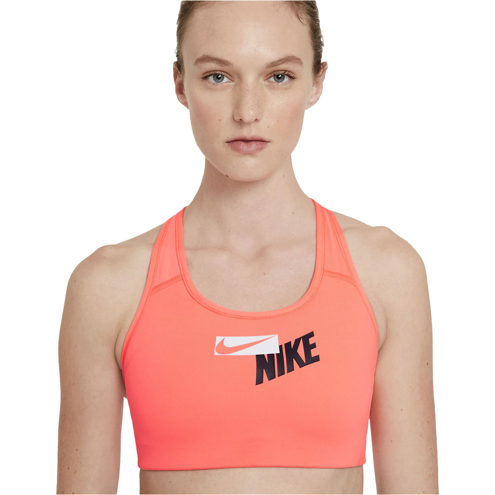 Nike sujetadores deportivos W NK SWOOSH LOGO BRA PAD vista frontal