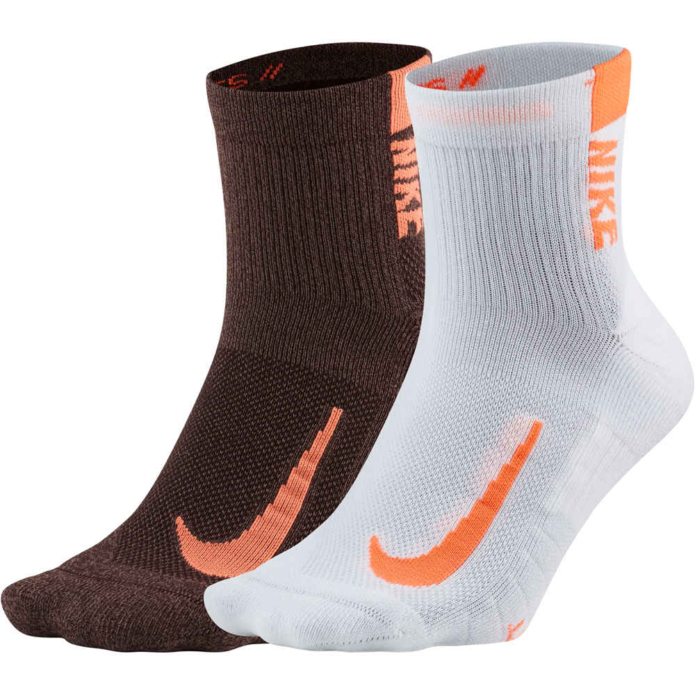 Nike calcetines running U NK MLTPLIER ANKLE 2PR vista frontal