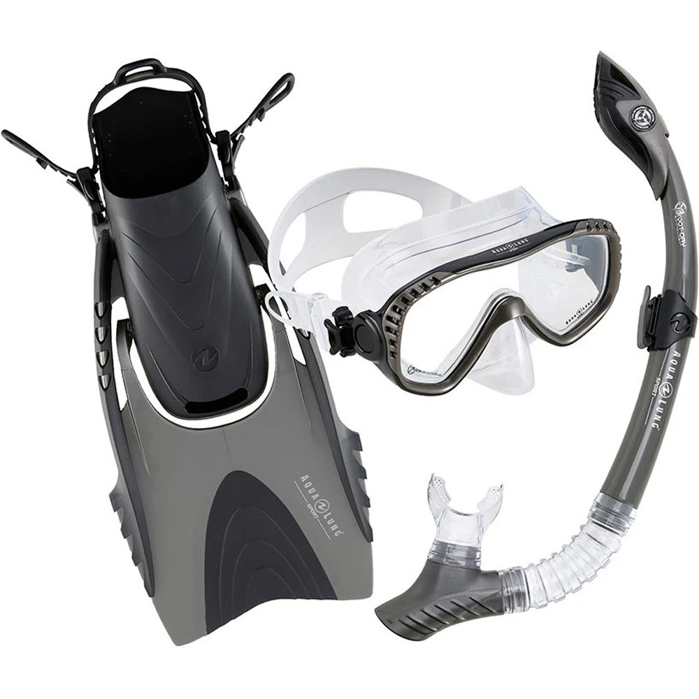 Aqualung kit gafastubo y aletas snorkel SET COMPASS vista frontal