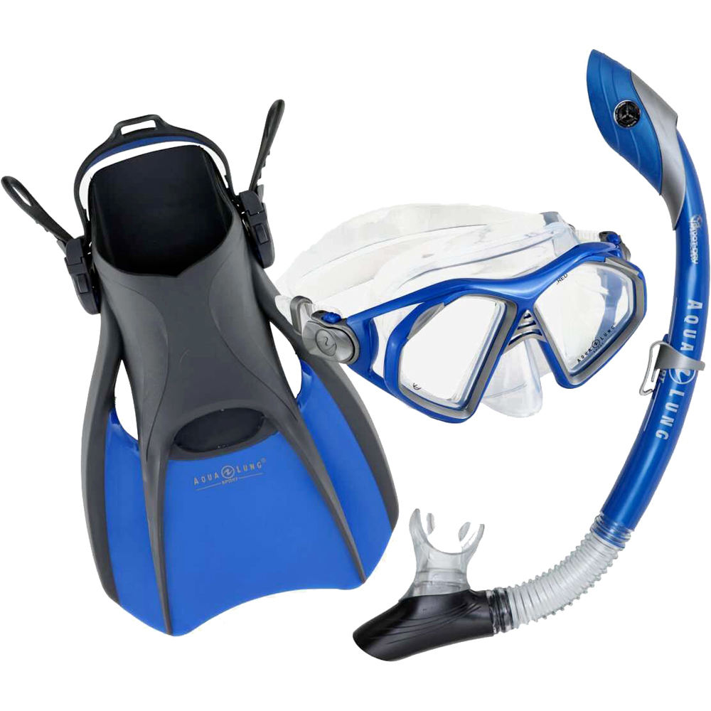 Aqualung kit gafastubo y aletas snorkel SET TROOPER vista frontal