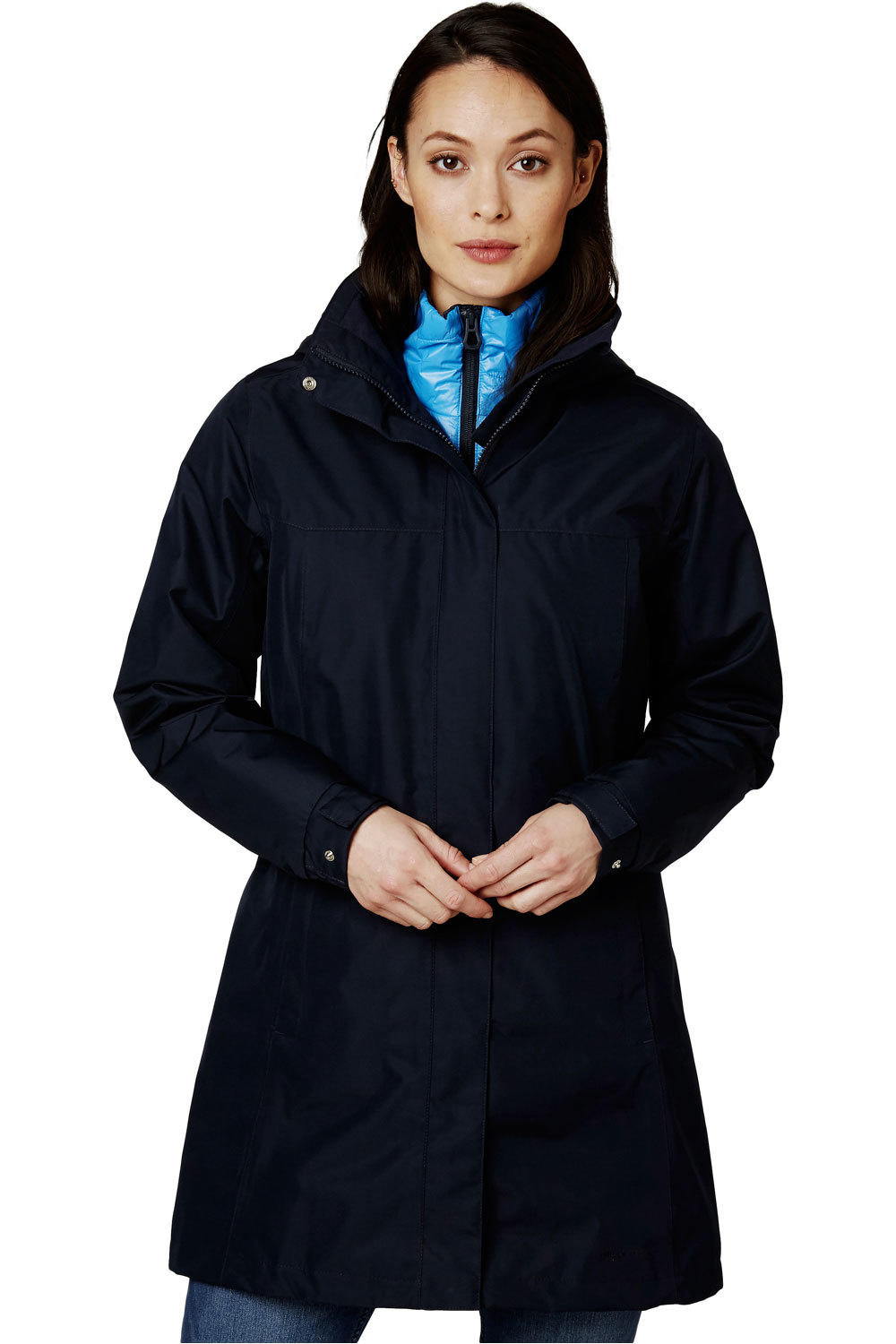 Aden long chaqueta impermeable insulada mujer Marino (XS)