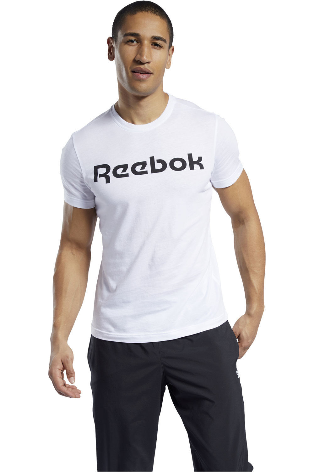 Reebok camiseta fitness hombre GS Reebok Linear Read Tee BL vista frontal