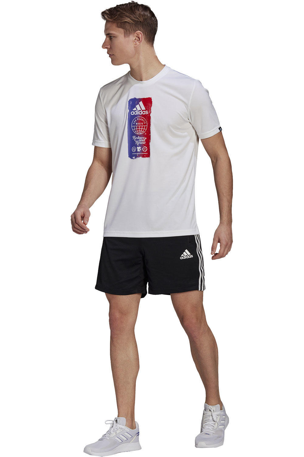 adidas pantalón corto fitness hombre Primeblue Designed To Move Sport 3 bandas 04