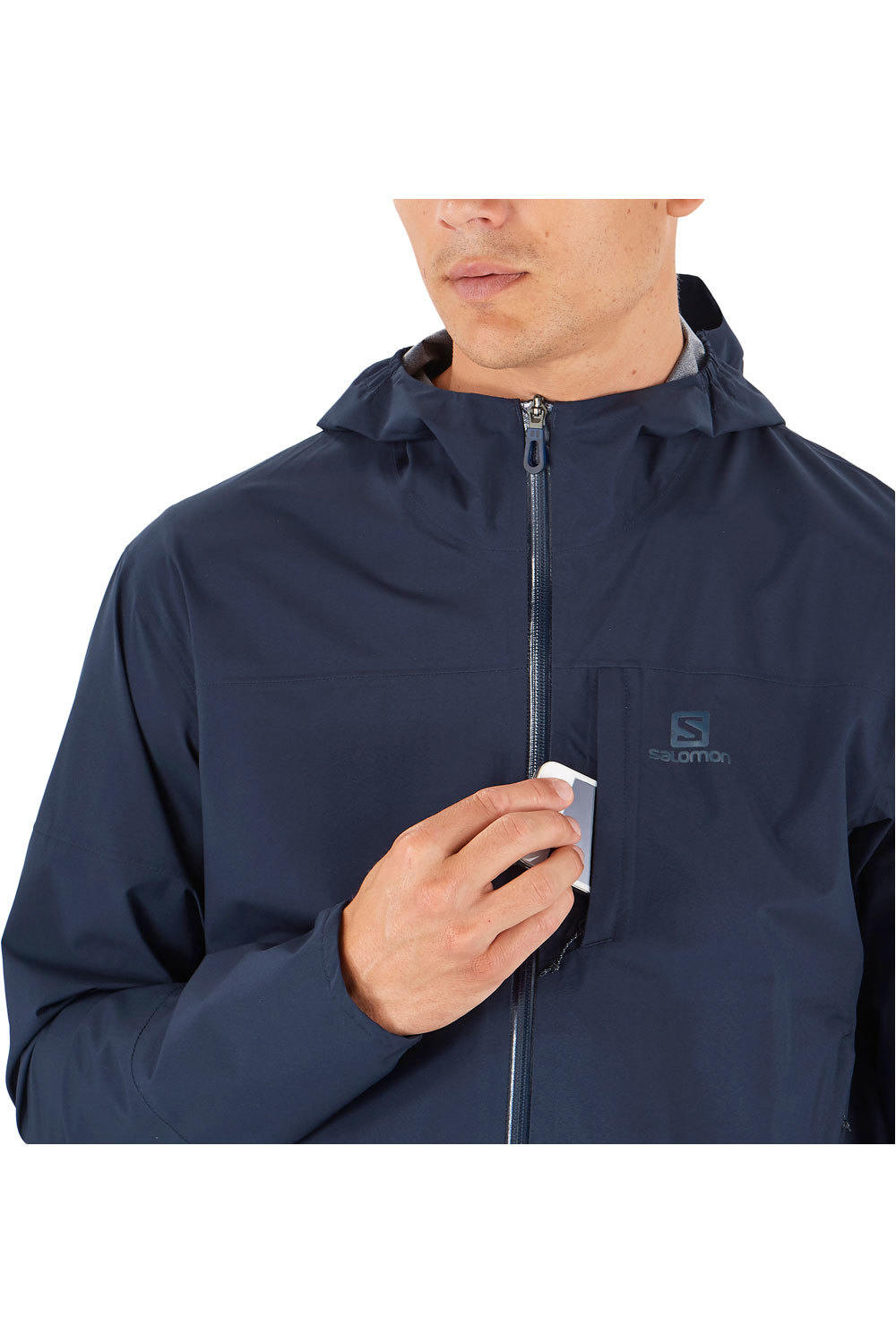 Salomon chaqueta impermeable hombre XA 2.5L WATERPROOF JACKET-NIGHT SKY-- vista detalle