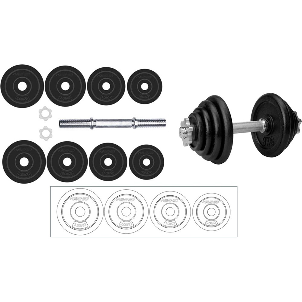 Avento mancuernas Dumbbell Adjustable 15 kg vista frontal