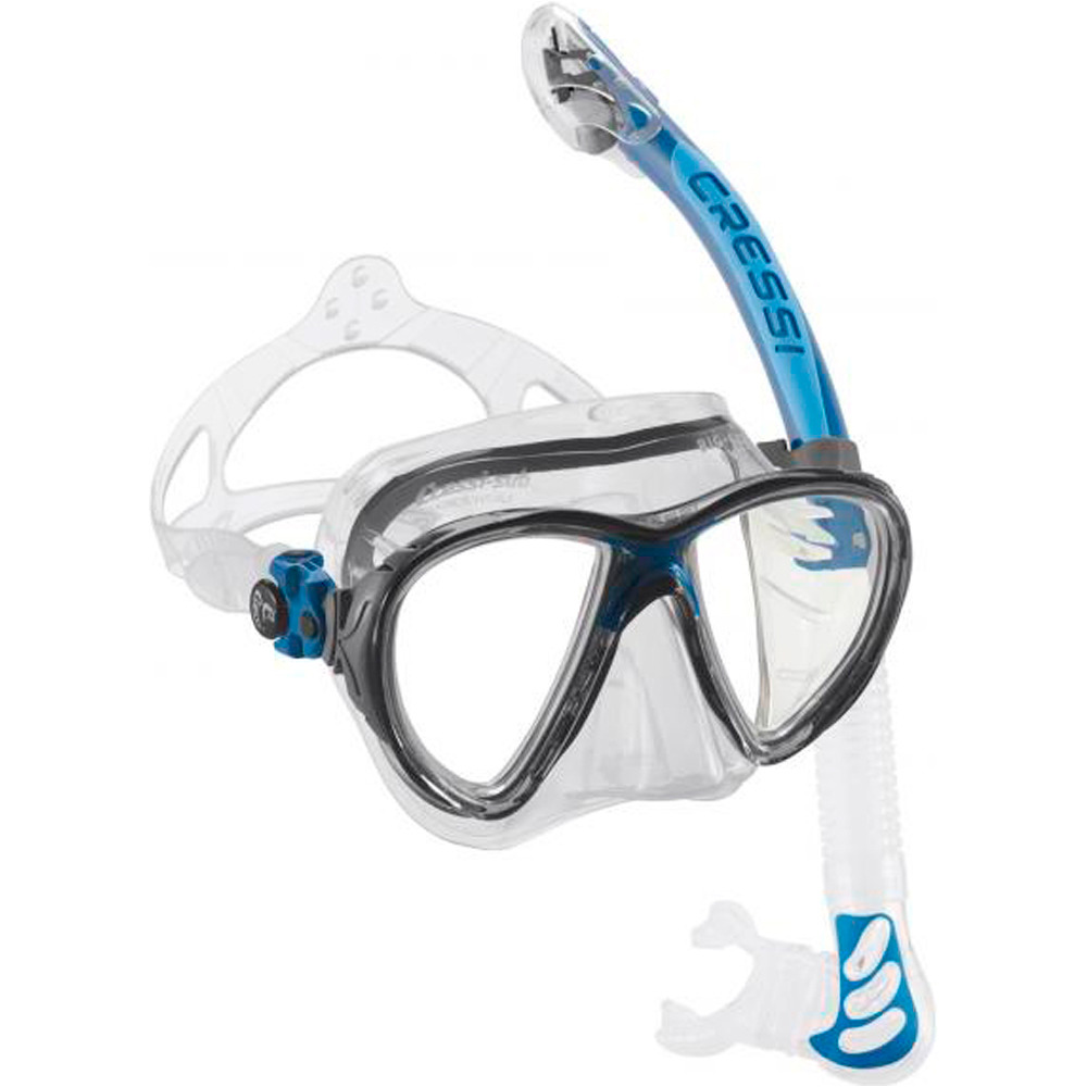 Cressi Sub kit gafas y tubo snorkel KIT EVO BIG EYES + ALPHA ULTRA DRY TRAZ vista frontal