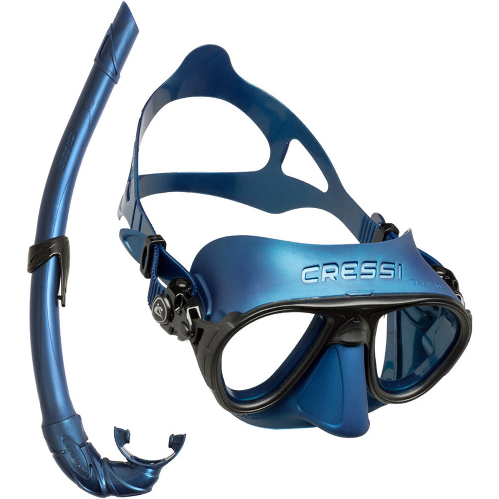 Cressi Sub kit gafas y tubo snorkel KIT CALIBRO + CORSICA AZ vista frontal
