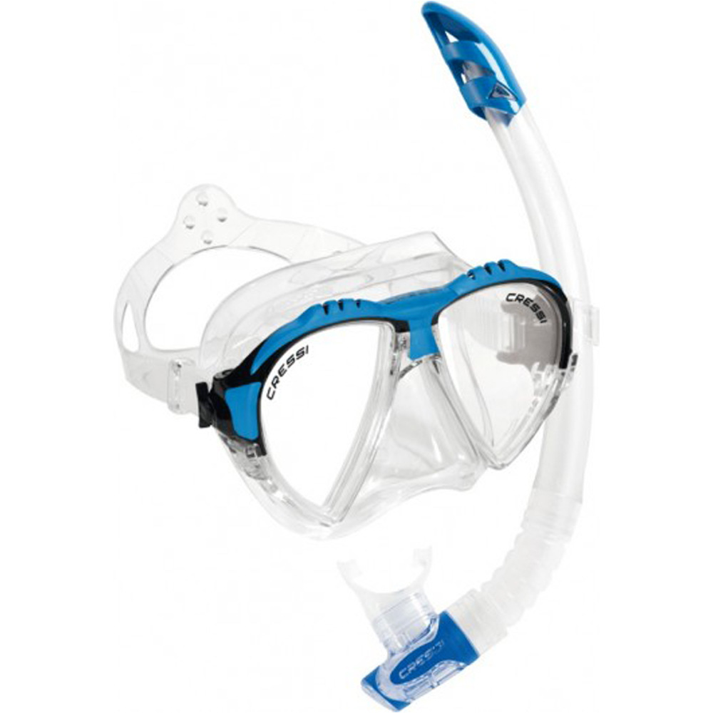 Cressi Sub kit gafas y tubo snorkel KIT MATRIX+GAMMA AZ vista frontal