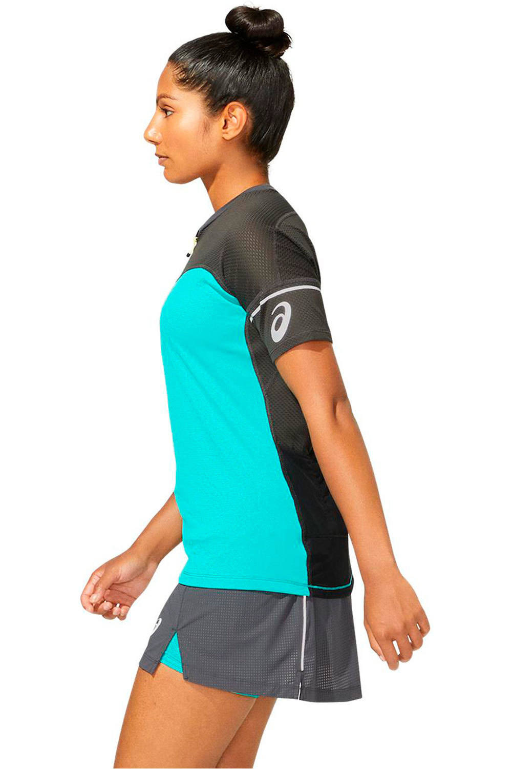 Asics camiseta entrenamiento manga corta mujer FUJITRAIL TOP vista detalle