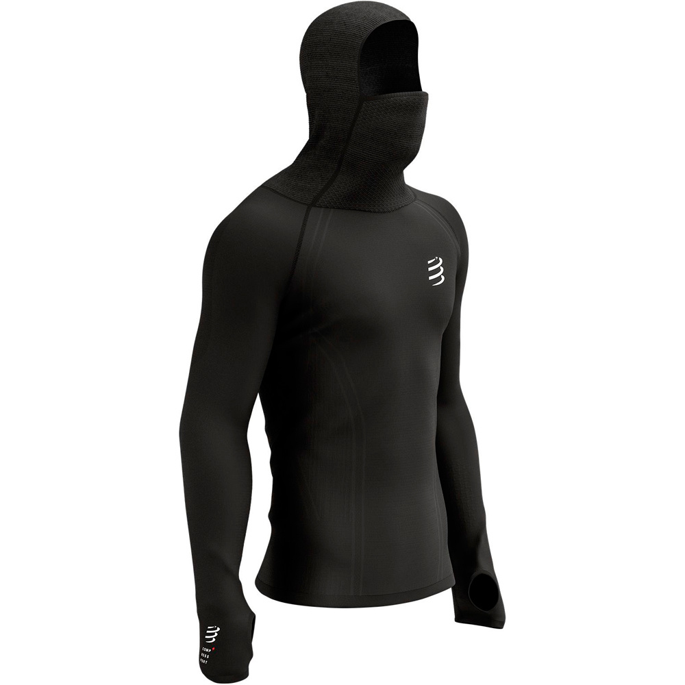 Compressport camiseta técnica manga larga hombre 3D Thermo UltraLight Racing Hoodie vista frontal