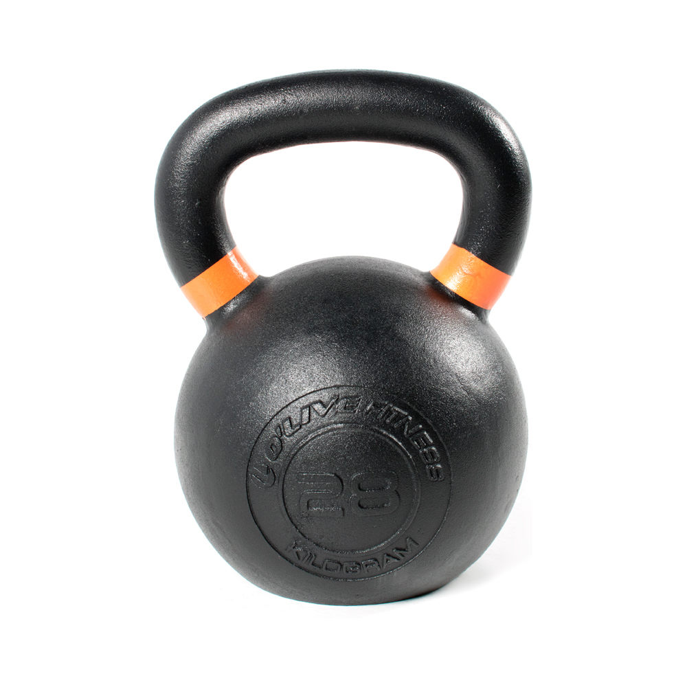 Olive mancuernas KETTLEBELL CAST IRON O'LIVE, 28 kg vista frontal